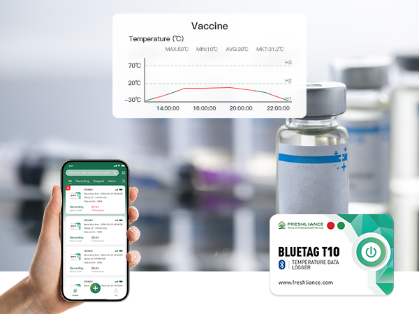 BlueTag T10 Bluetooth Temperature Data Logger for Insulin