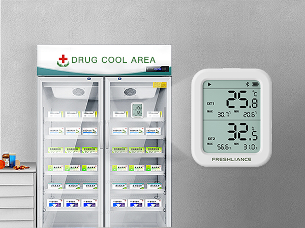 BLE temperature logger for medicine cabinet with display