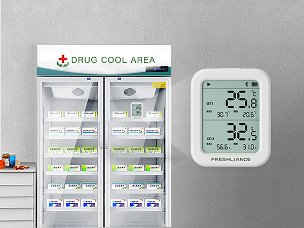 Medicine cabinet Bluetooth temperature humidity sensor with LCD display