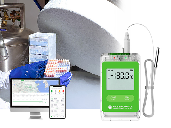 Real-time ultra-low temperature recorder for dry ice transportation