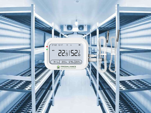 How does a real-time temperature recorder for walk-in freezer work?